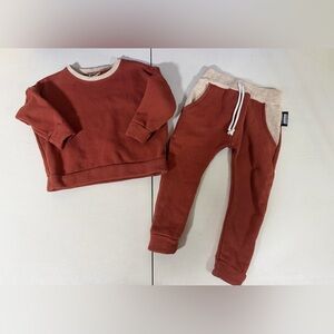 Toddler Baby Red Brick Lounge Set Size 2T Me & Reekie Pant & Shirt  jogger